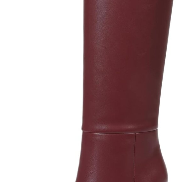 Women's Black Knee High Boots Wide Calf Chunky Heel Pointed Toe Zipper Comfort - Picture 1 of 7